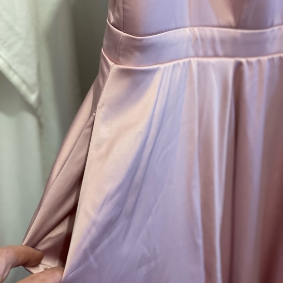 Pink Satin Skater Dress - Picture 6 of 10